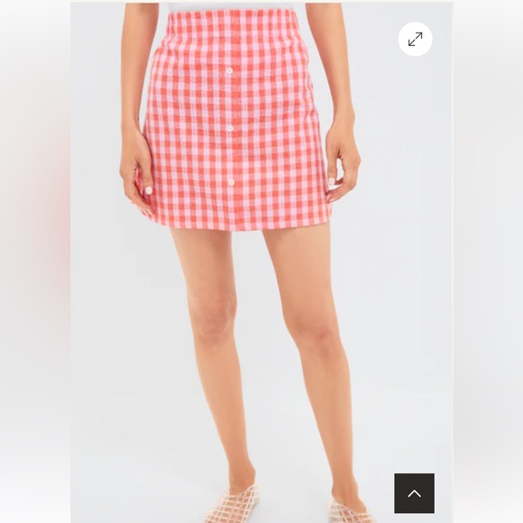 Tuckernuckck Orange and Pink Seersucker Frankie Mini Skirt - Picture 2 of 7